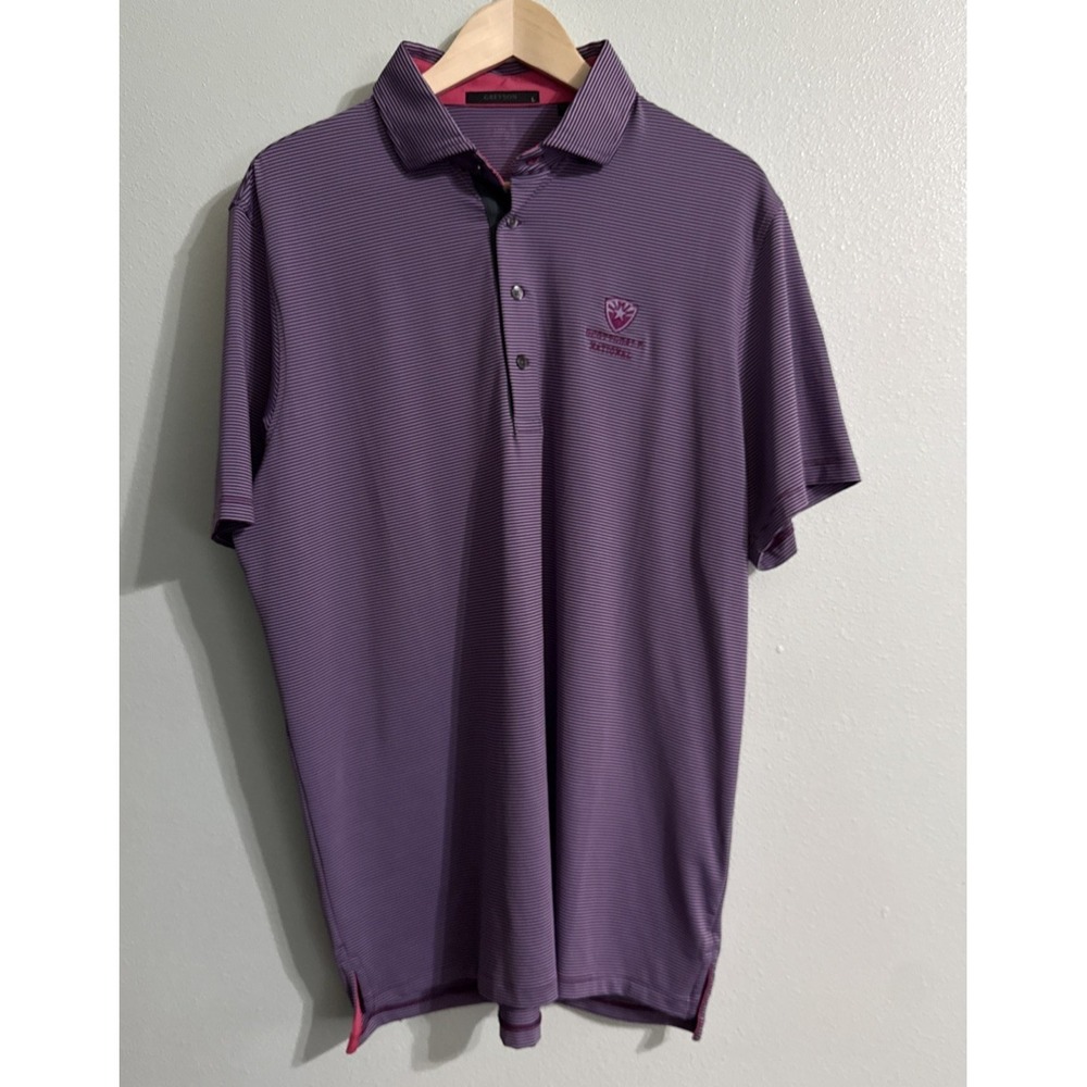 Greyson Golf Polo Performance shirt Size L‎ Purple Pink Scottsdale National